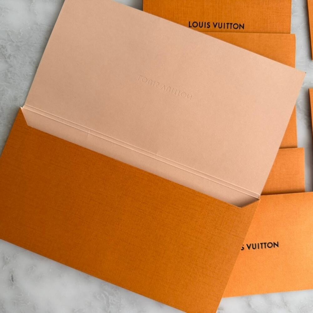 Louis Vuitton Card Envelope 13pc Set Authentic Orange Home Decor Display Resale - Picture 6 of 7
